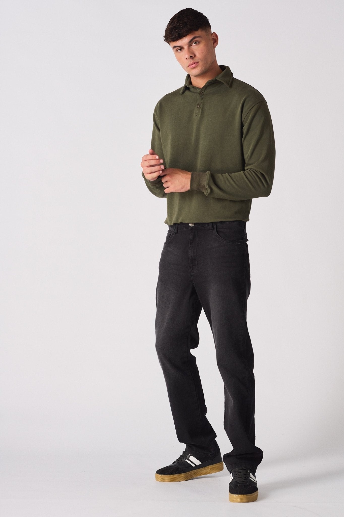POLO SWEATSHIRT - KHAKI - JMOJO - Men's Sweatshirts