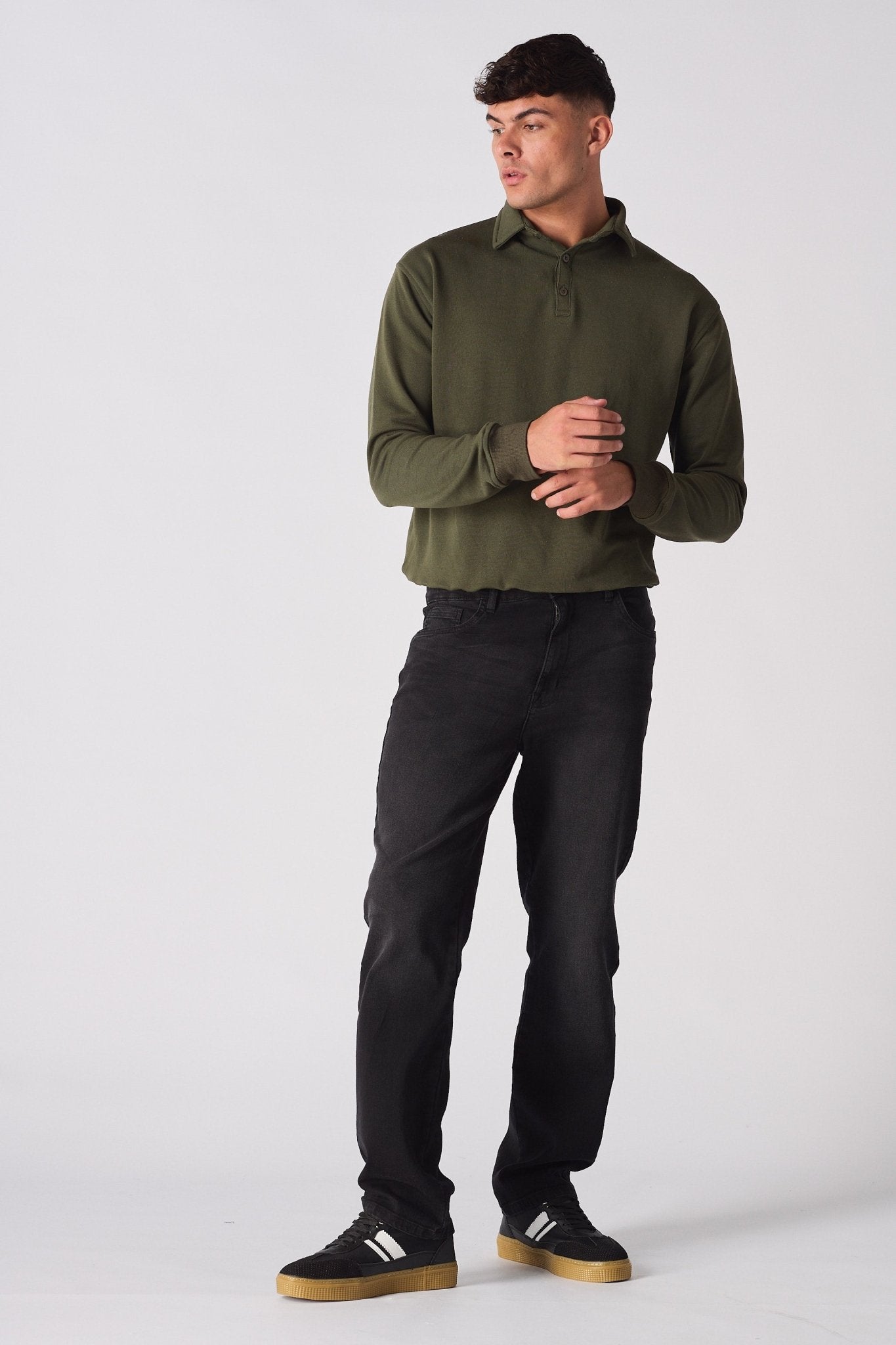 POLO SWEATSHIRT - KHAKI - JMOJO - Men's Sweatshirts