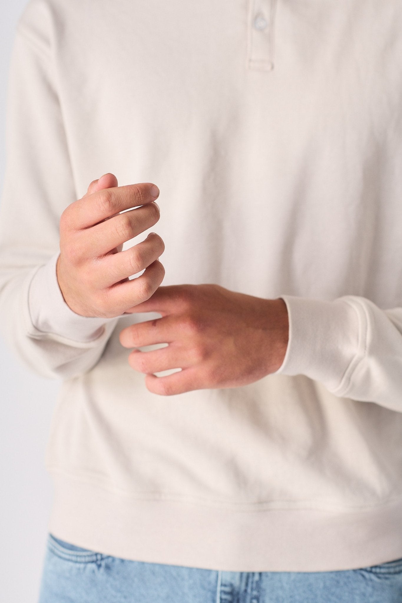 POLO SWEATSHIRT - STONE - JMOJO - Men's Sweatshirts