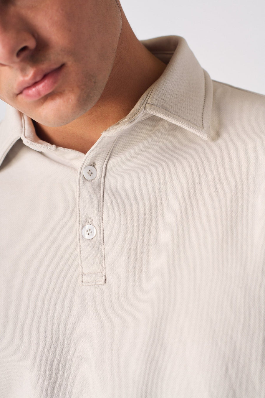 POLO SWEATSHIRT - STONE - JMOJO - Men's Sweatshirts