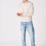POLO SWEATSHIRT - STONE - JMOJO - Men's Sweatshirts