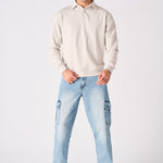 POLO SWEATSHIRT - STONE - JMOJO - Men's Sweatshirts