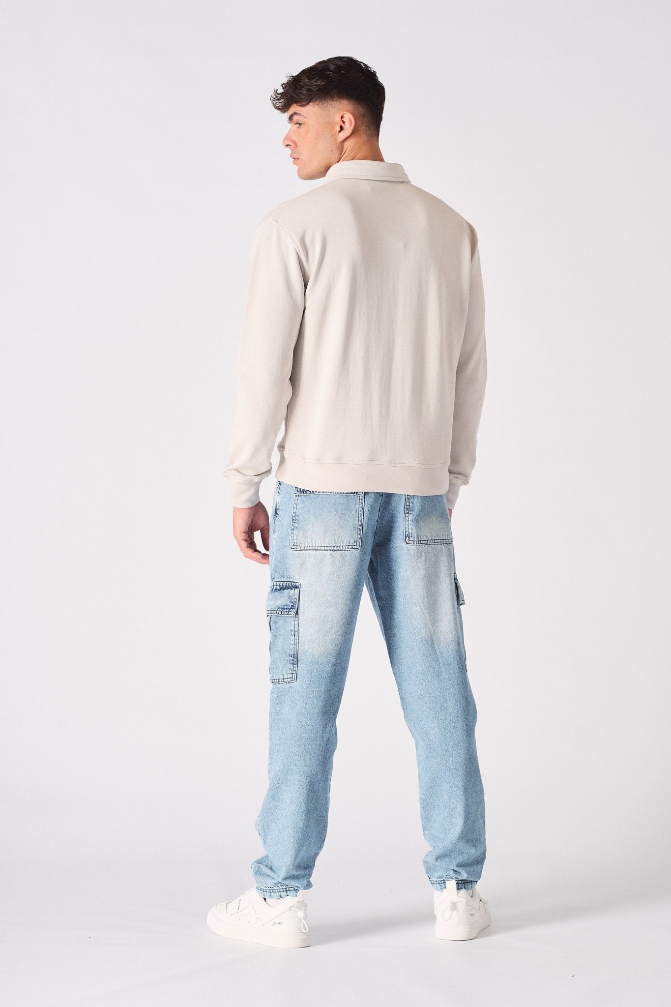 POLO SWEATSHIRT - STONE - JMOJO - Men's Sweatshirts