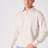 POLO SWEATSHIRT - STONE - JMOJO - Men's Sweatshirts