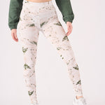 PRINTED DIPPED WAISTBAND LEGGINGS - GREEN STONE - JMOJO - Women's Athleisure Printed Legging