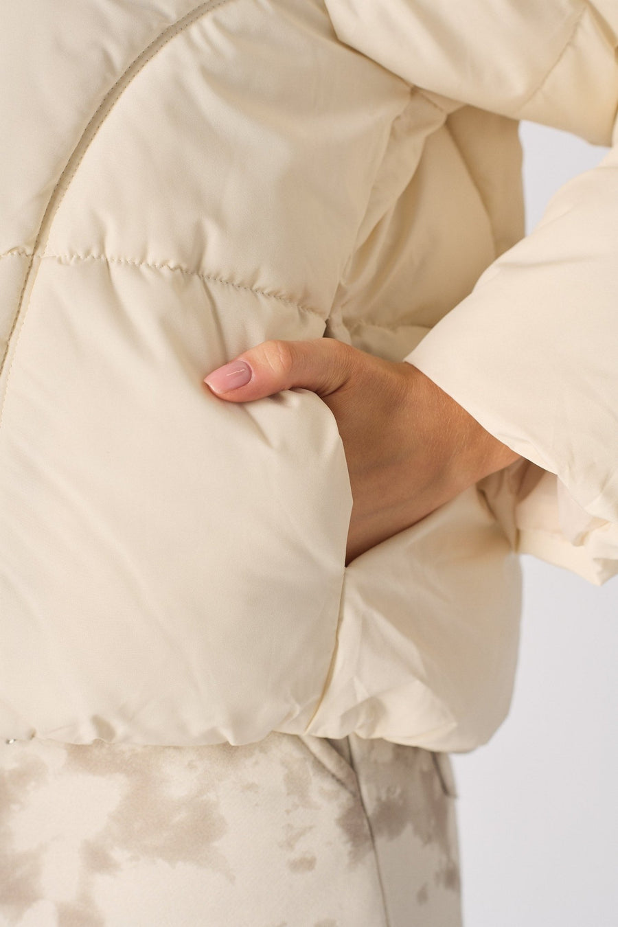 Puffer Hooded Jacket - Beige - JMOJO - Women's puffer