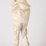 Puffer Hooded Jacket - Beige - JMOJO - Women's puffer