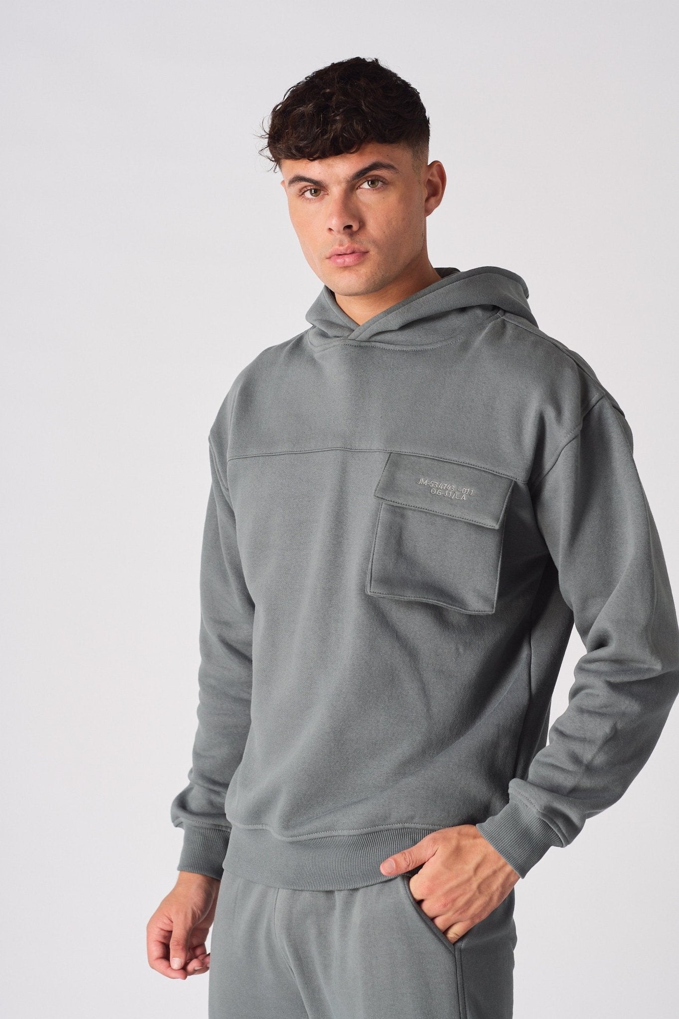 PULLOVER HOODIE - GREY - JMOJO - MEN'S HOODIES