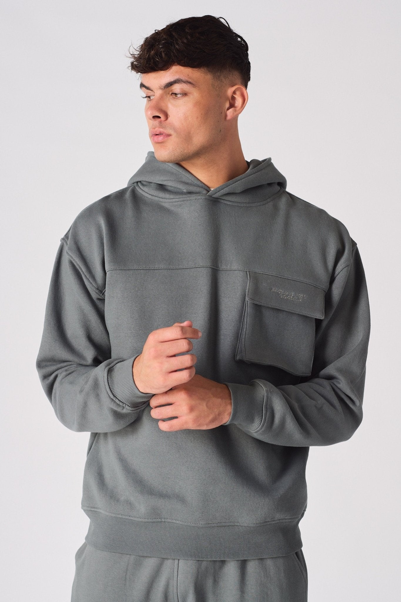 PULLOVER HOODIE - GREY - JMOJO - MEN'S HOODIES