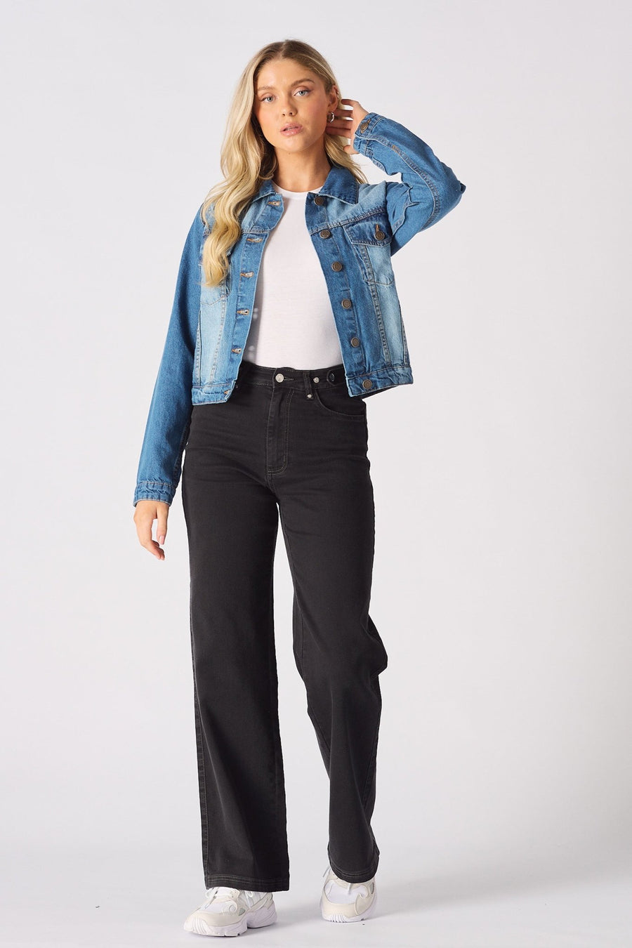 Quarry Denim Trucker Jacket – Mid - Blue - JMOJO - Women's Denim Jackets