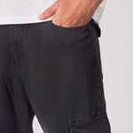 RELAXED FIT CARGO JEANS - BLACK - JMOJO - Men's Cargo Jeans