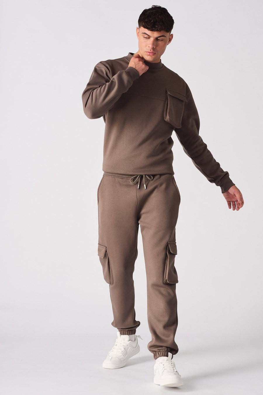 RELAXED FIT CARGO JOGGER - BROWN - JMOJO - Men's Cargo Joggers