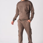 RELAXED FIT CARGO JOGGER - BROWN - JMOJO - Men's Cargo Joggers