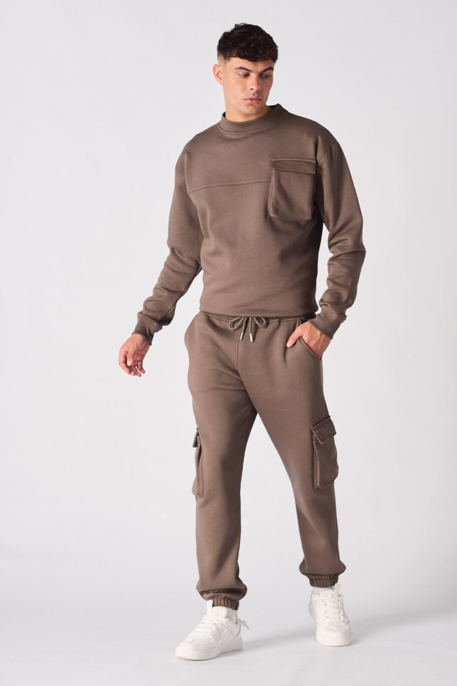 RELAXED FIT CARGO JOGGER - BROWN - JMOJO - Men's Cargo Joggers