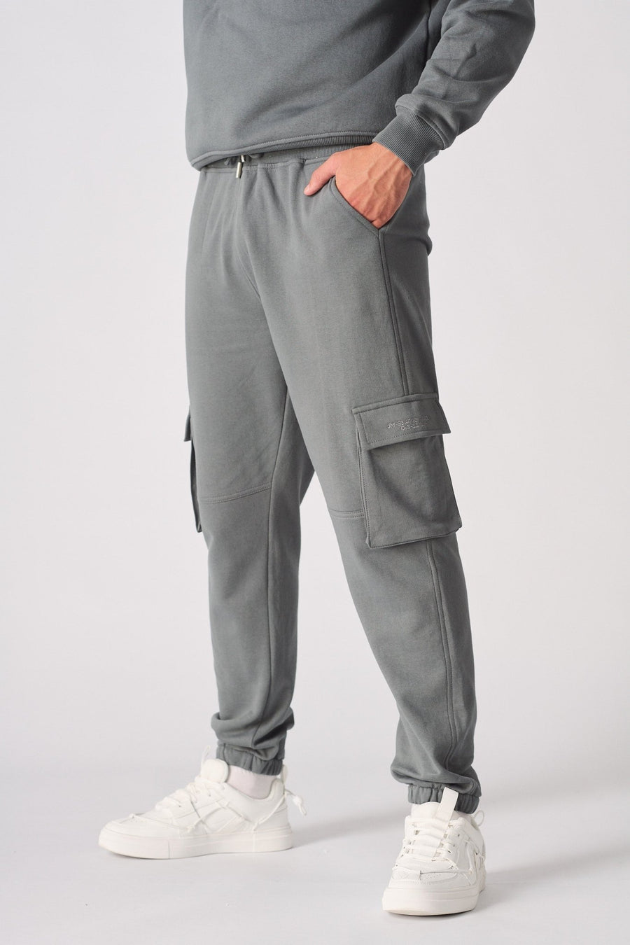 RELAXED FIT CARGO JOGGER - GREY - JMOJO - Men's Cargo Joggers