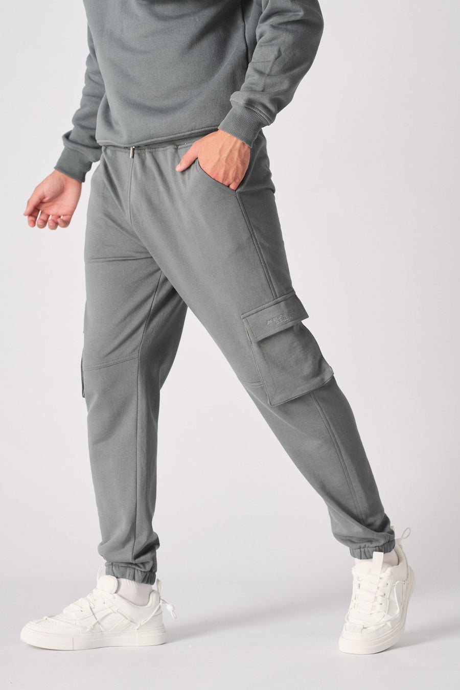 RELAXED FIT CARGO JOGGER - GREY - JMOJO - Men's Cargo Joggers