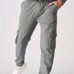 RELAXED FIT CARGO JOGGER - GREY - JMOJO - Men's Cargo Joggers