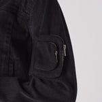 REMOVABLE POCKETS DENIM JACKET - BLACK WASH - JMOJO - Women's Cargo Denim Jacket Removable Packets
