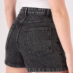 RIPPED DENIM SHORTS - BLACK ACID WASH - JMOJO - Women's Denim Shorts