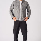 RIPSTOP CARGO JACKET - GREY - JMOJO - Men's Cargo Jackets