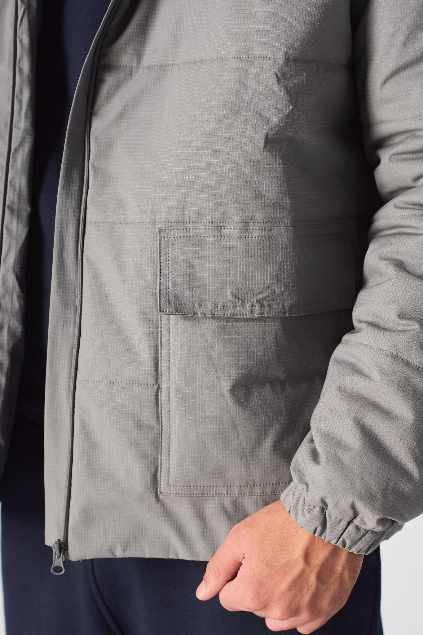 RIPSTOP PUFFER JACKET - GREY - JMOJO - Men's Puffer Jackets