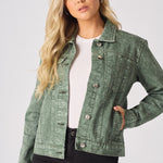 Sage Denim Trucker Jacket – Pearl Green - JMOJO - Women's Denim Jackets