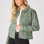 Sage Denim Trucker Jacket – Pearl Green - JMOJO - Women's Denim Jackets