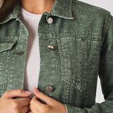 Sage Denim Trucker Jacket – Pearl Green - JMOJO - Women's Denim Jackets