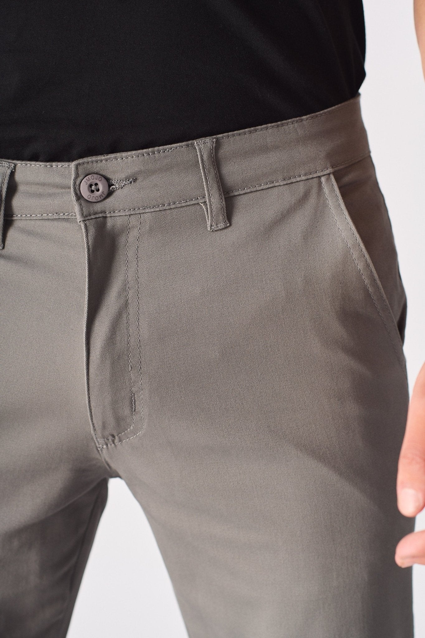 SANDRIDGE Slim Fit Stretch Chino Pants - Charcoal Grey - JMOJO - Men's Chino Trousers