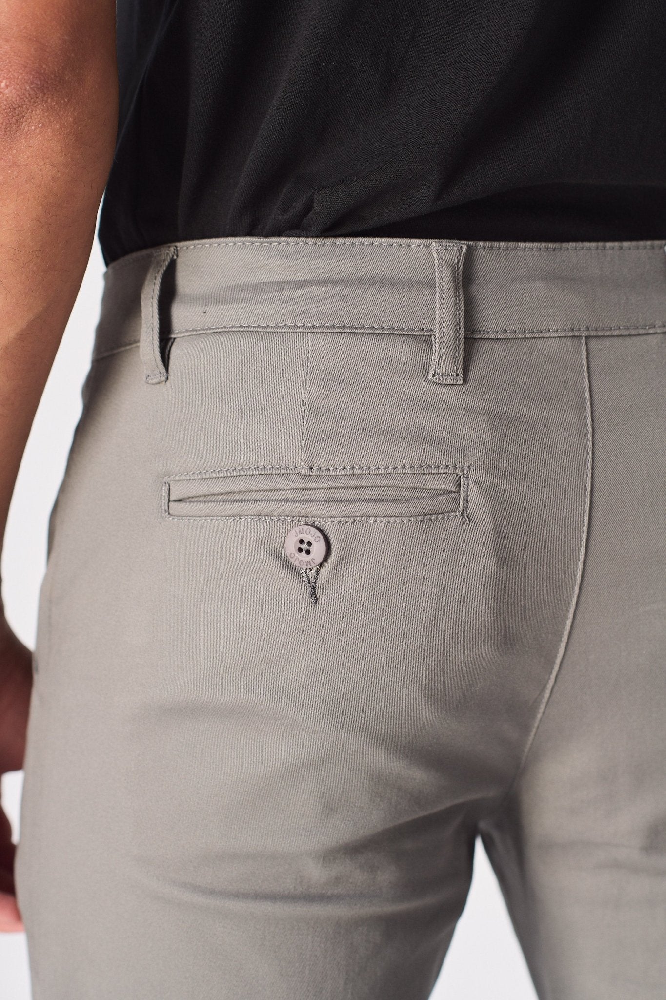 SANDRIDGE Slim Fit Stretch Chino Pants - Charcoal Grey - JMOJO - Men's Chino Trousers