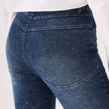 SCULPT DOUBLE WAISTBAND FLARE JEANS - MID BLUE - JMOJO - Women's Flare Jeans