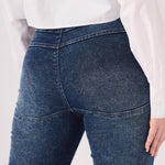 SCULPT DOUBLE WAISTBAND FLARE JEANS - MID BLUE - JMOJO - Women's Flare Jeans