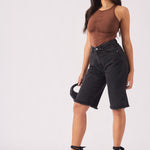 Selma Longline Denim Jorts – Black - JMOJO - Women's Denim Shorts