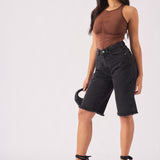 Selma Longline Denim Jorts – Black - JMOJO - Women's Denim Shorts