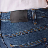 SKINNY DENIM SHORTS - MID BLUE - JMOJO - Men's Denim Shorts