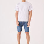 SKINNY DENIM SHORTS - MID BLUE - JMOJO - Men's Denim Shorts