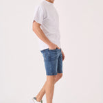 SKINNY DENIM SHORTS - MID BLUE - JMOJO - Men's Denim Shorts