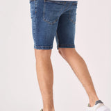 SKINNY DENIM SHORTS - MID BLUE - JMOJO - Men's Denim Shorts