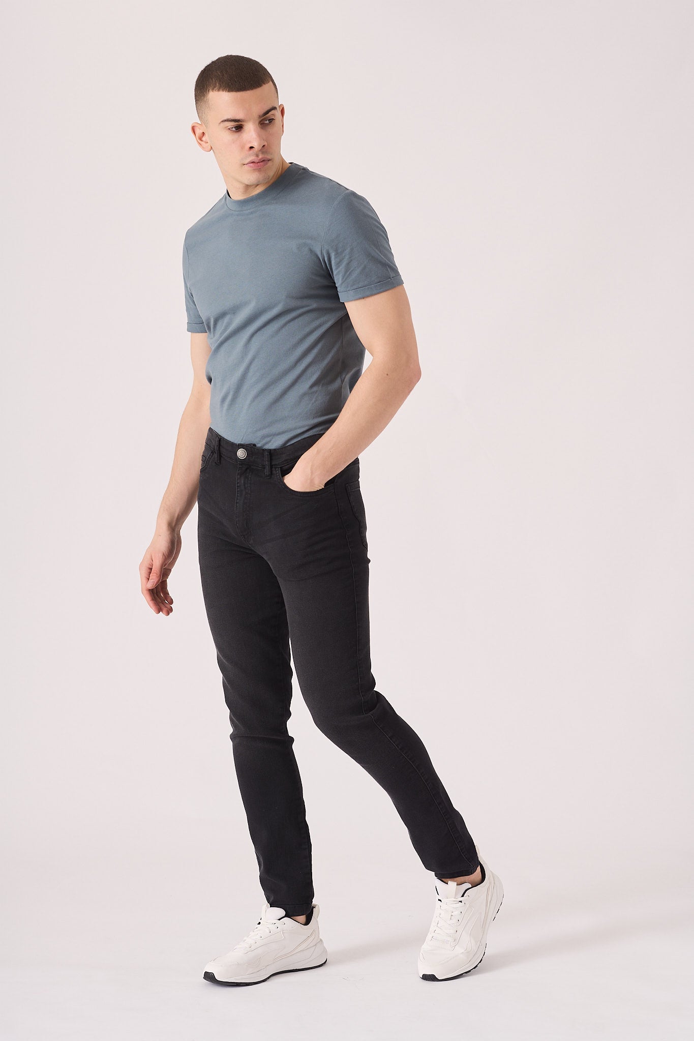 SKINNY FIT JEANS - BLACK - JMOJO - Men's Skinny Jeans