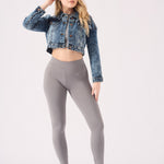 Slate Cropped Denim Jacket – Blue - JMOJO - Women's Cropped Denim Jackets