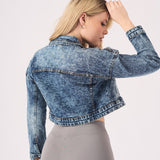 Slate Cropped Denim Jacket – Blue - JMOJO - Women's Cropped Denim Jackets