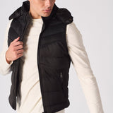 SLEEVLESS PUFFER JACKET - BLACK - JMOJO - Men's Puffer Jackets