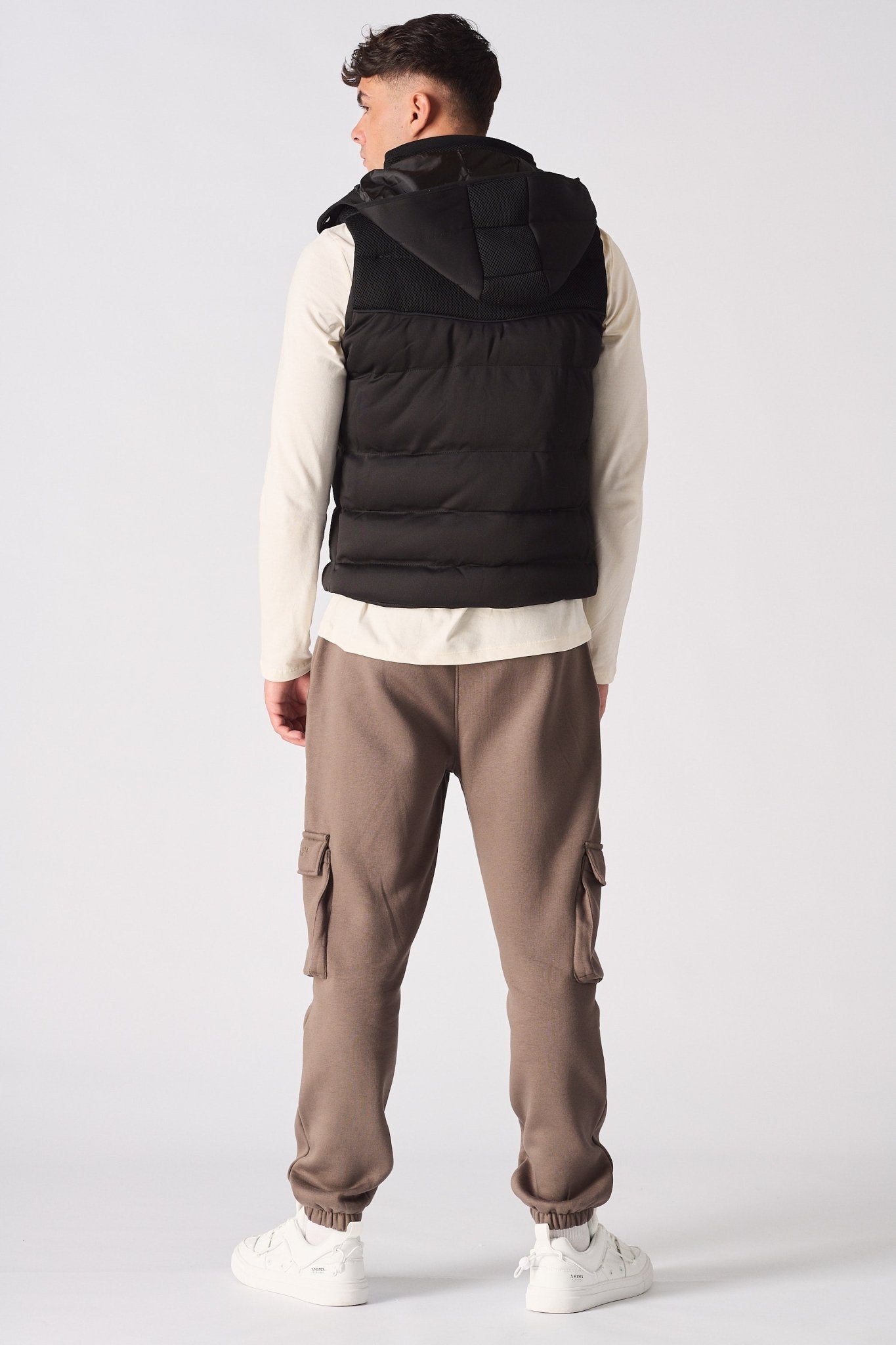 SLEEVLESS PUFFER JACKET - BLACK - JMOJO - Men's Puffer Jackets