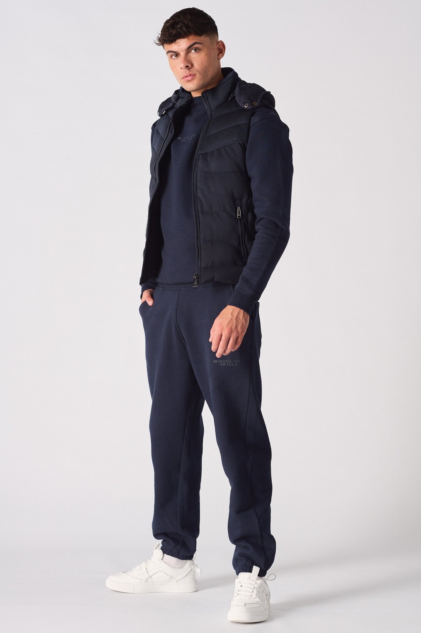 SLEEVLESS PUFFER JACKET - DARK BLUE - JMOJO - Men's Puffer Jackets