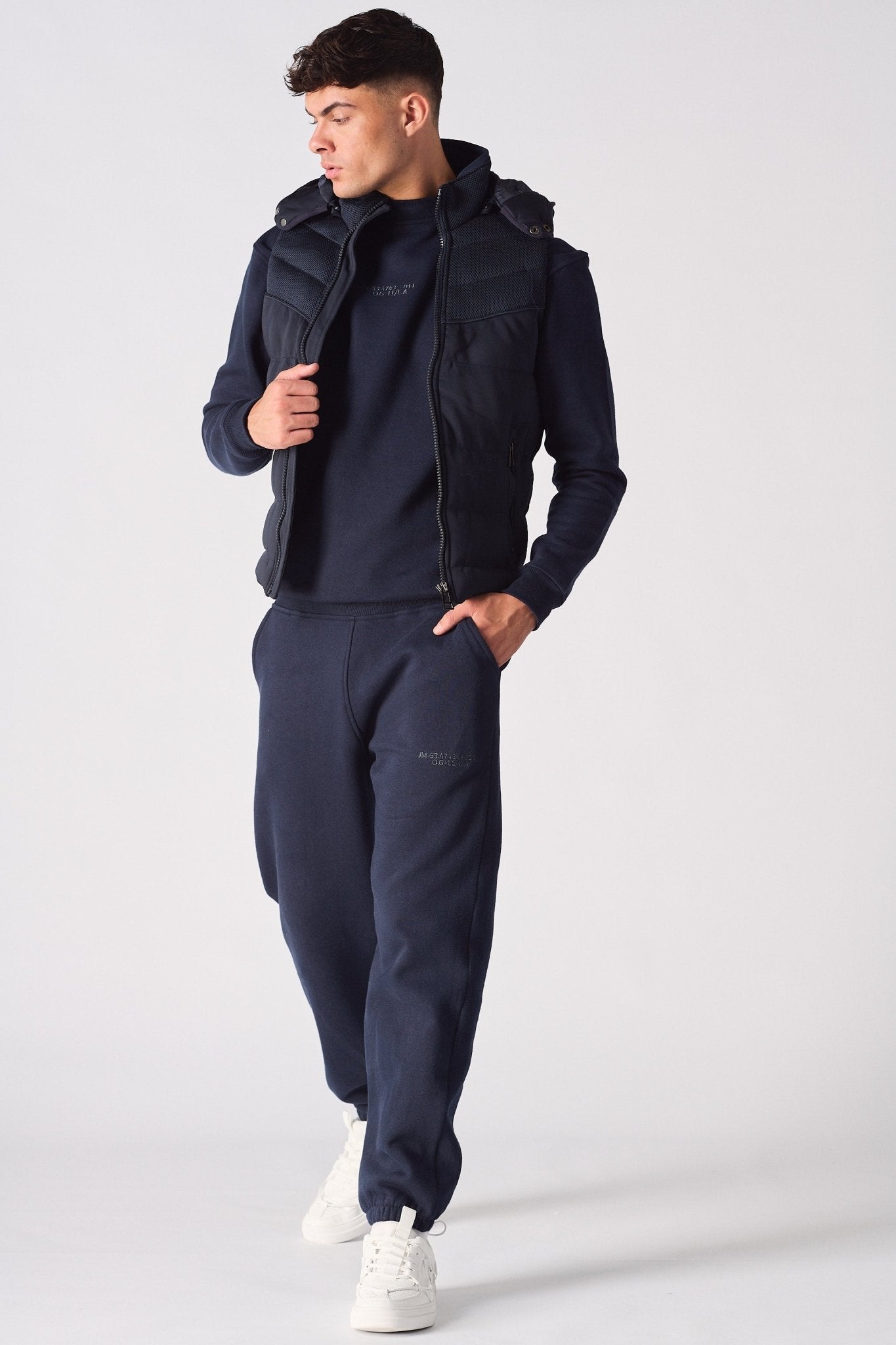 SLEEVLESS PUFFER JACKET - DARK BLUE - JMOJO - Men's Puffer Jackets