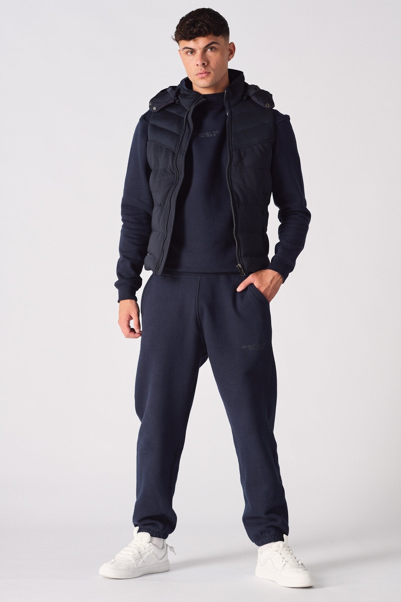 SLEEVLESS PUFFER JACKET - DARK BLUE - JMOJO - Men's Puffer Jackets