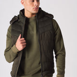 SLEEVLESS PUFFER JACKET - GREEN - JMOJO - Men's Puffer Jackets