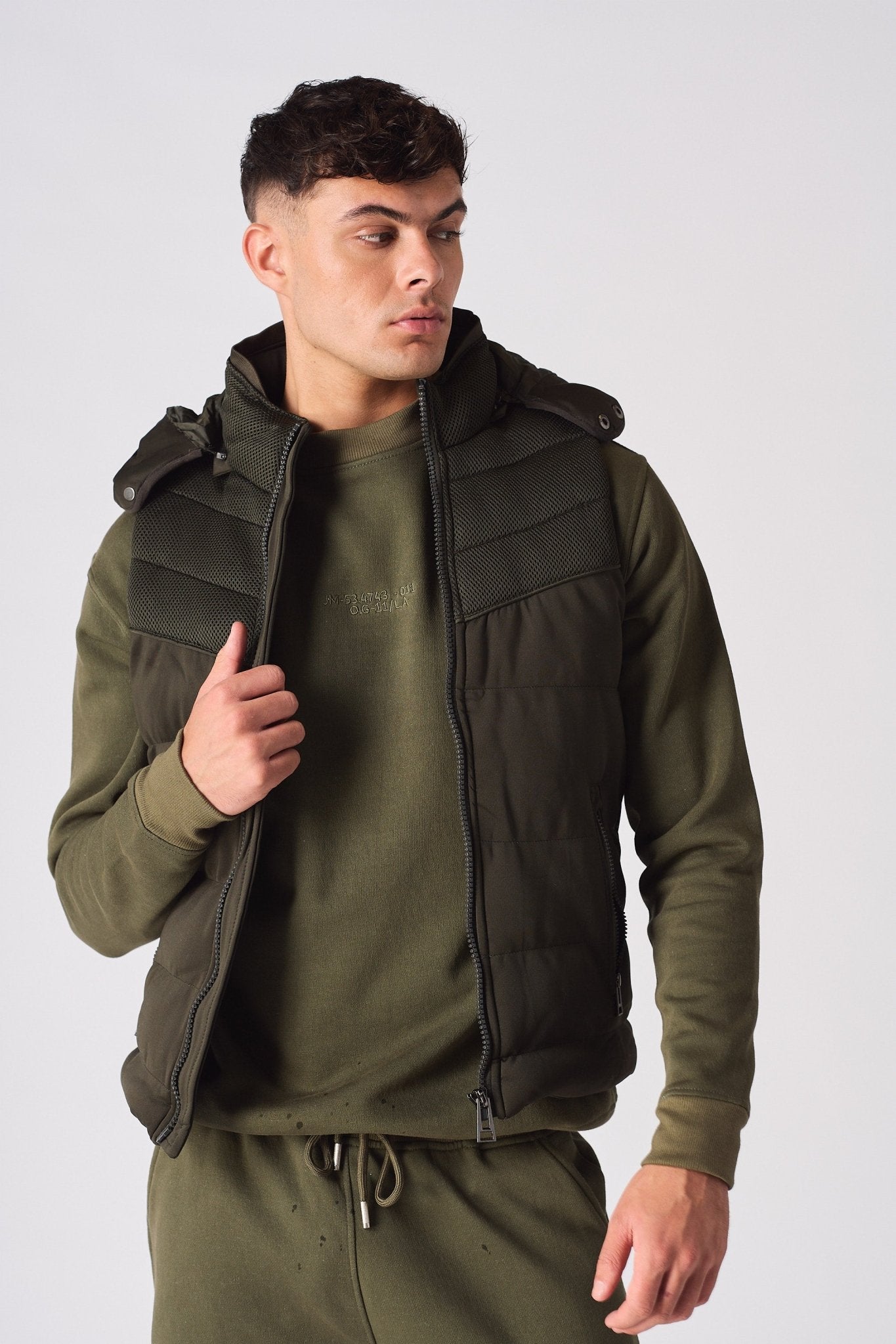 SLEEVLESS PUFFER JACKET - GREEN - JMOJO - Men's Puffer Jackets