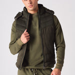 SLEEVLESS PUFFER JACKET - GREEN - JMOJO - Men's Puffer Jackets