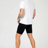 SLIM FIT DENIM SHORTS - BLACK - JMOJO - Men's Denim Shorts